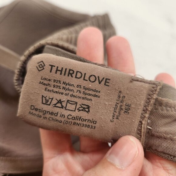 Thirdlove Everyday Lace Plunge Bra Grey Underwire T-Shirt Bra Size 36E - Picture 6 of 6